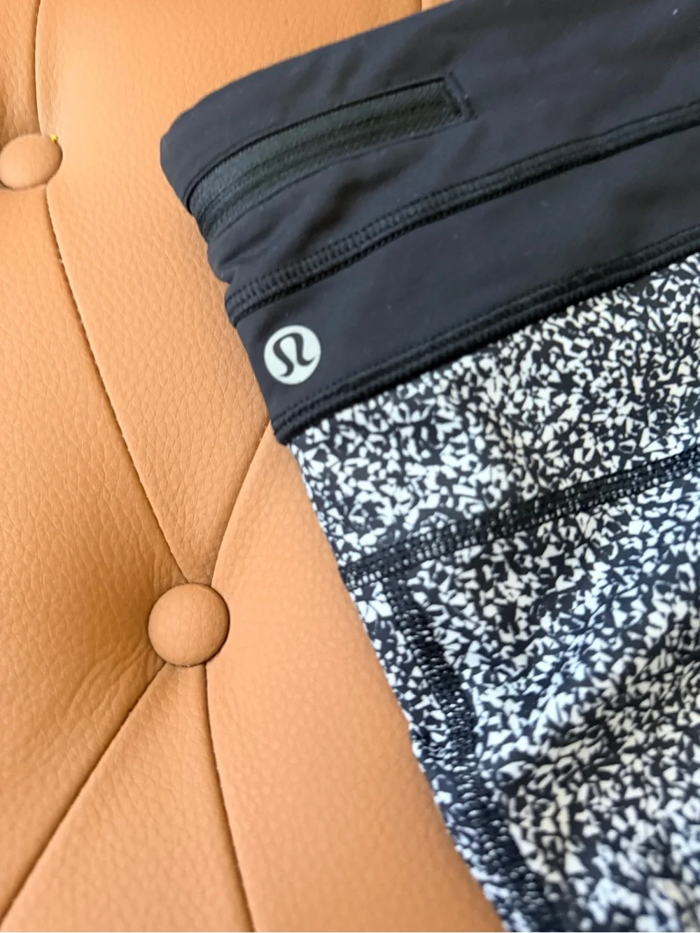 lululemon athletica Black & White Speckled Capri with Pink Lining